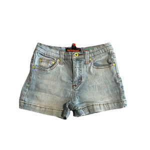 Dollhouse Denim Jean Short Girls Size 12 Light Blue Embroidered 2.5 in Inseam